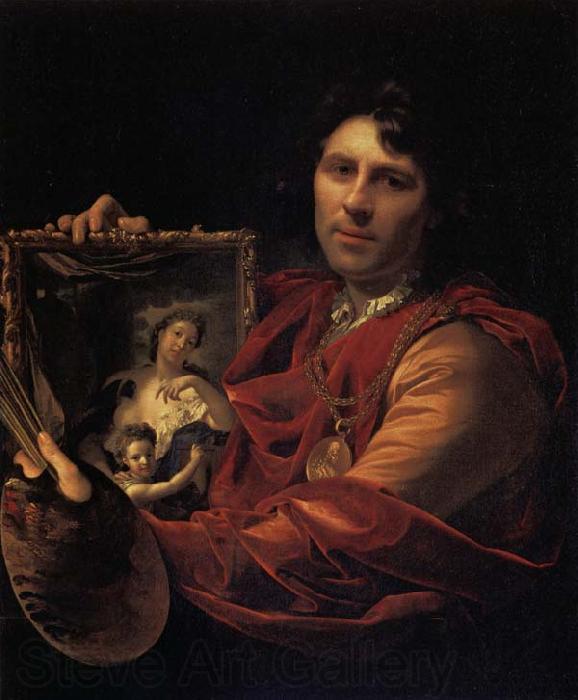 Adriaen van der werff Self-Portrait with a Portrait of his Wife,Margaretha van Rees,and their Daughter,Maria Norge oil painting art